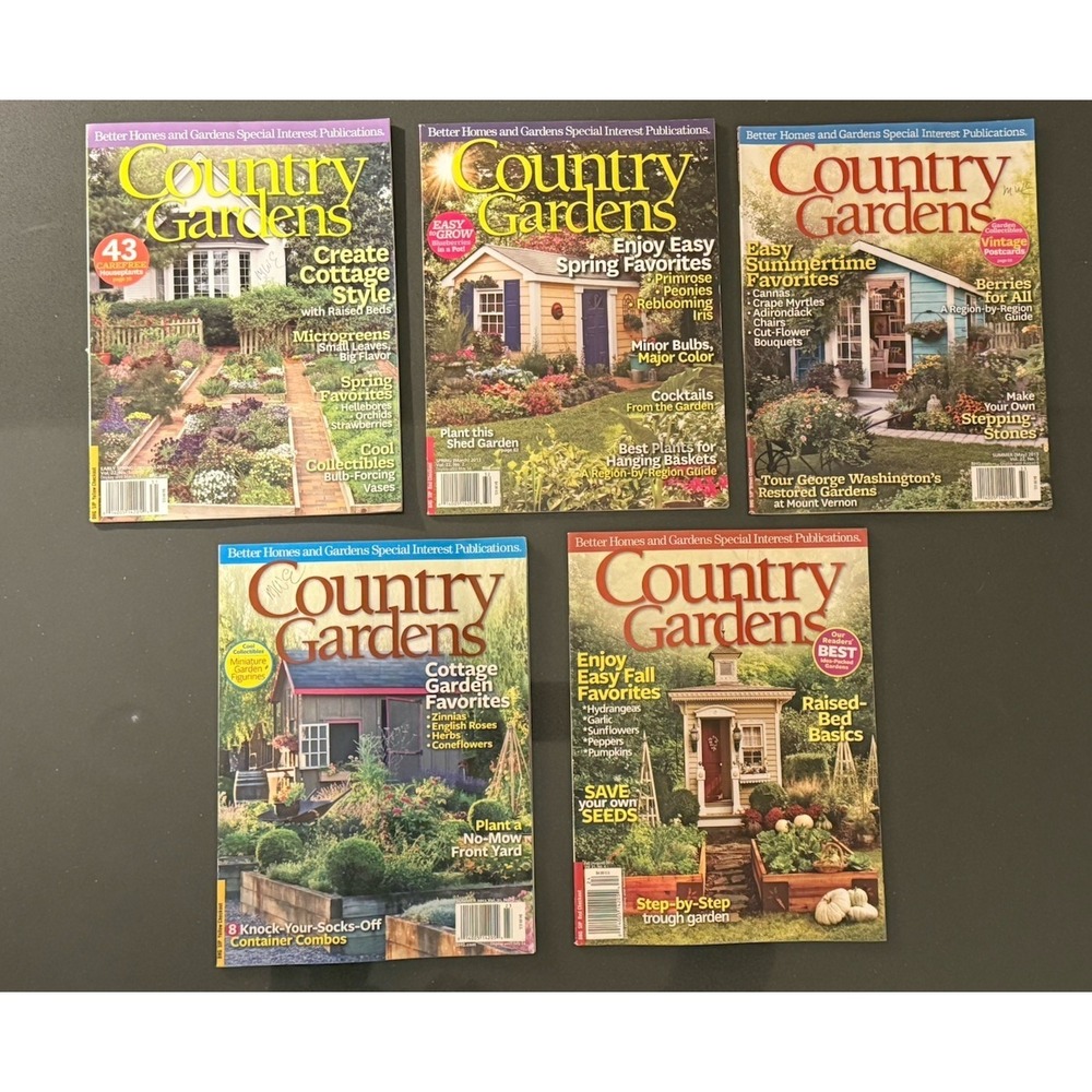 Lot of 5 COUNTRY GARDENS Magazines 2012 & 2013 From Smoke Free Home GUC